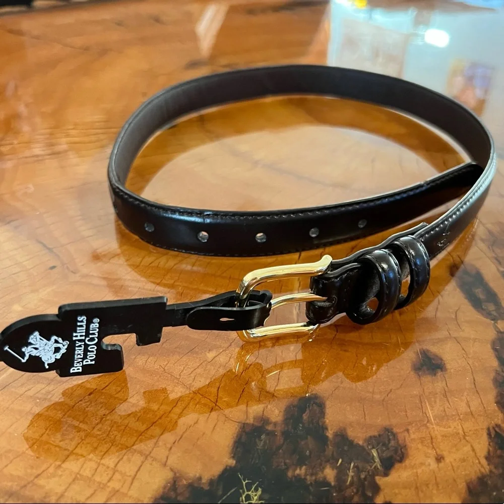 Beverly Hills Polo Club Black Leather Belt